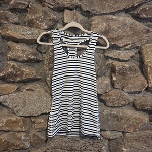 90 Degree By Reflex Black & White Striped Tank with Racerback
